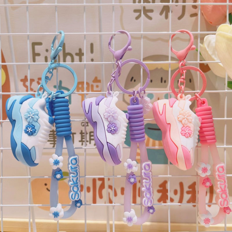 Wholesale Sneakers Cherry Blossom PVC Keychain